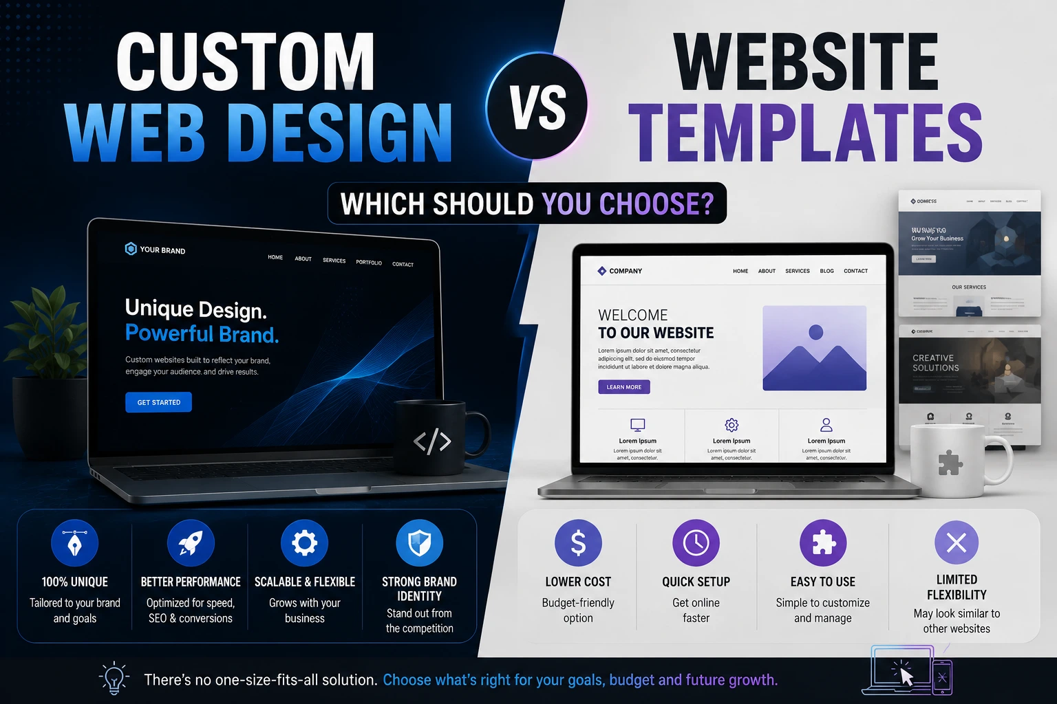 Custom Web Design vs Website Templates | Which Should You Choose?